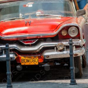 Classic red car, Cuban style