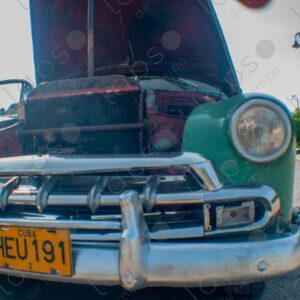 vintage Cuban car in green