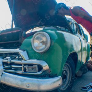 vintage Cuban car in green