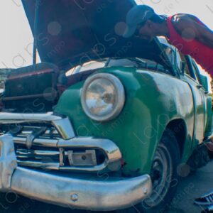 vintage Cuban car in green