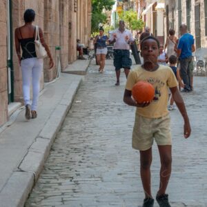 Teenager with a ball