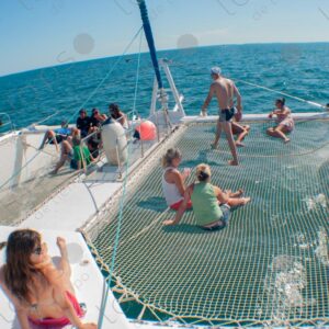 Tourists on a yacht sunbathing