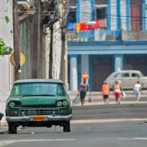 Typical cuban car parked