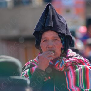 Woman in traditional indigenous headgear