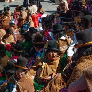 Bolivian women gathered