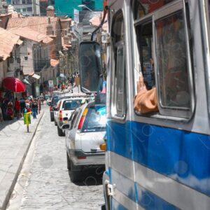Traffic in La Paz, Bolivia