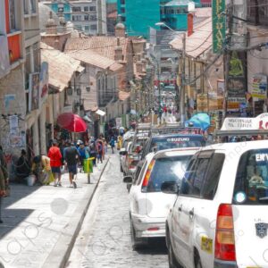 Traffic in La Paz, Bolivia