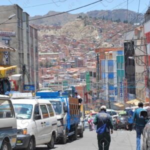 Traffic in La Paz, Bolivia