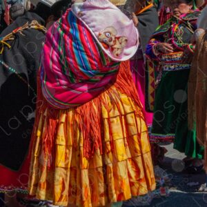 Cholita Wearing Orange Skirt
