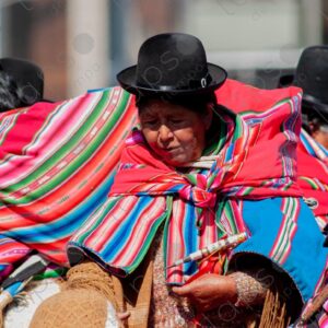 Cholitas with Their Colorful Aguayos.