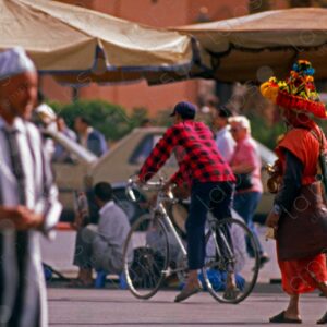 Guerrab Walking in the Atmosphere of Jemaa el-Fna Square Marrakech