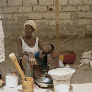 Islamic Woman with Baby and Mortar, Nouadhibou