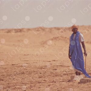 Man wearing blue turban (Sahrawi), Western Sahara