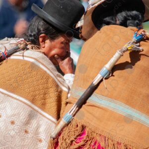 Cholitas wear traditional clothing