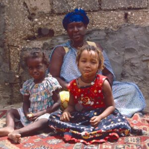 Two Girls Sitting on the Ground in Nouakchott 2