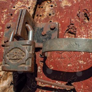 Ancient Padlock on Door 2