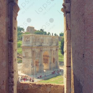 Arch Entrance to the Forum Romanum, view from Colosseum, Roma, Italy