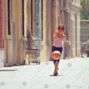 Barceloneta, girl playing with a ball, Barcelona 3