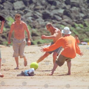 Beach soccer on Biarritz sand