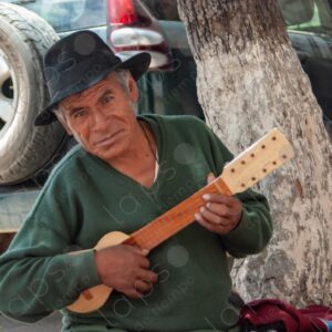 Bolivian Man with Charango Ambulant Seller Sucre