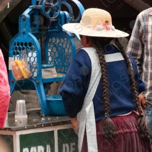 Bolivian woman selling ice cream 3