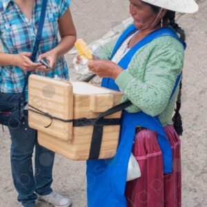 Bolivian woman selling ice cream 4