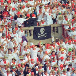 Bullring, San Fermín, crowd celebrating 3