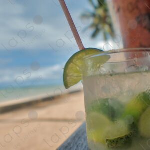 Caipirinha with Caribbean landscape