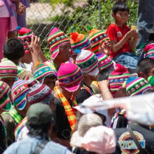Carnival in Sucre Young People with Chuyos on Their Heads