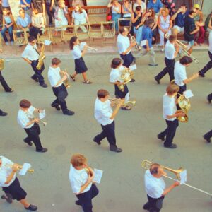Caudete Festival parades choir top view 1