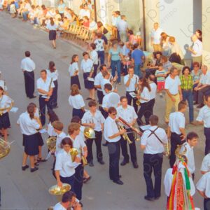 Caudete festivities parades childrens choir in the street