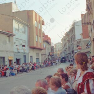 Caudete festivities parades white float in the distance townspeople sitting