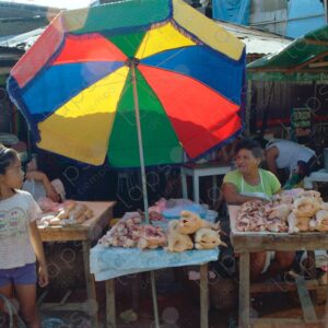 Chicken stall at the Requena market