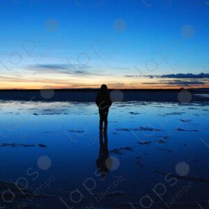 Child in Silhouette at Sunrise in Salar de Uyuni 2