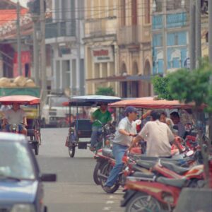 City streets and motorcars