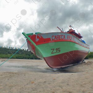 Freshly painted artisanal fishing boat 1