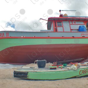 Freshly painted artisanal fishing boat 3