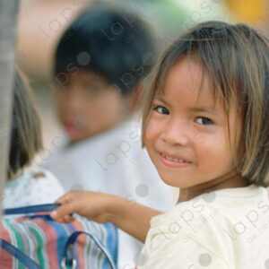 Girl smiles at the camera
