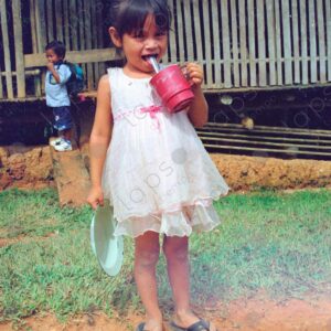 Girl with plastic cup 1
