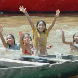 Girls playing in the river 2