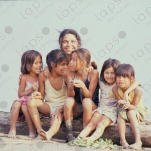 Group of girls on the banks of the Amazon River 1