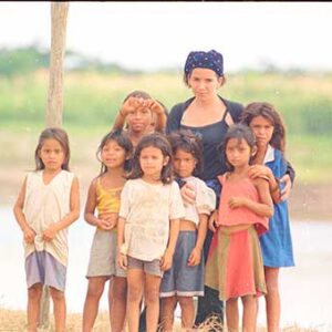 Group of girls with tourists