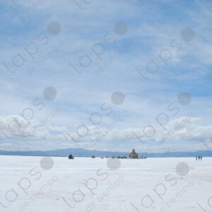 Landscape monument to the Dakar Rally in the Salar de Uyuni
