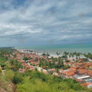 Landscape of Maragogi village and beach with clouds 1