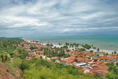 landscape of maragogi village and beach with clouds 2