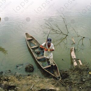 Local man with canoe and paddle 2