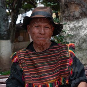 Man Wearing Typical Tarabuco Poncho