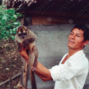 Man shows night monkey
