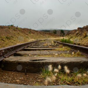 Old Railroad Line in Foggy Pampa 1