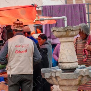 People in the Market Elderly Man in Traditional Tarabuco Attire 1